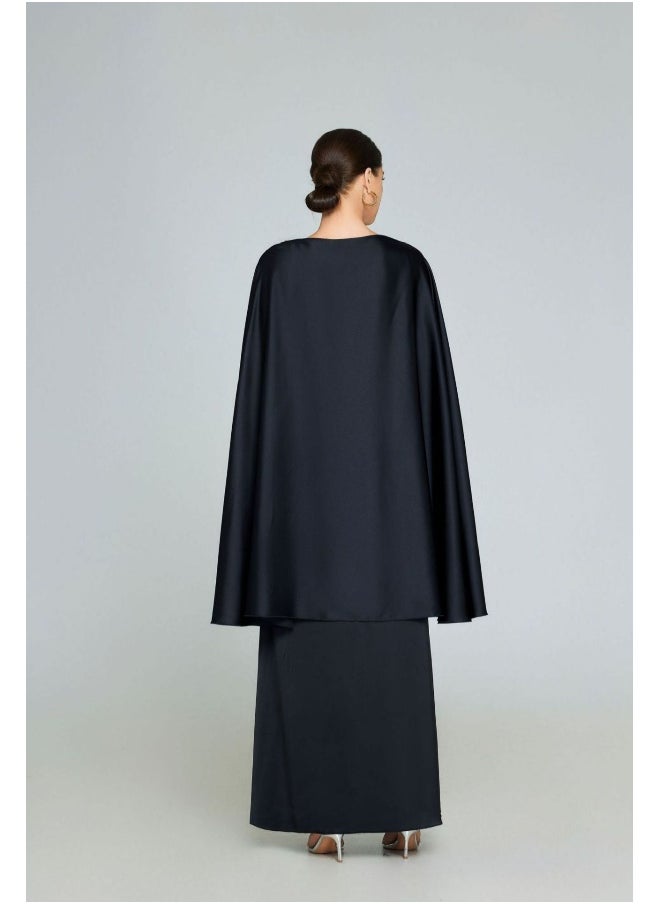 Exquisite Embroidered Shawl-style Abaya Robe