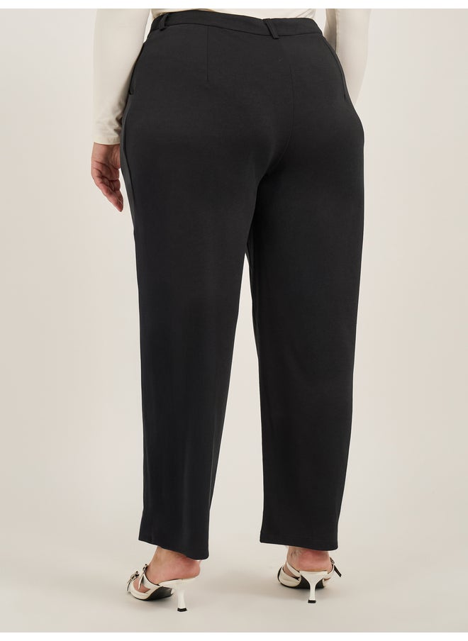 Styli Plus Size Mid Rise Tapered Fit Trousers