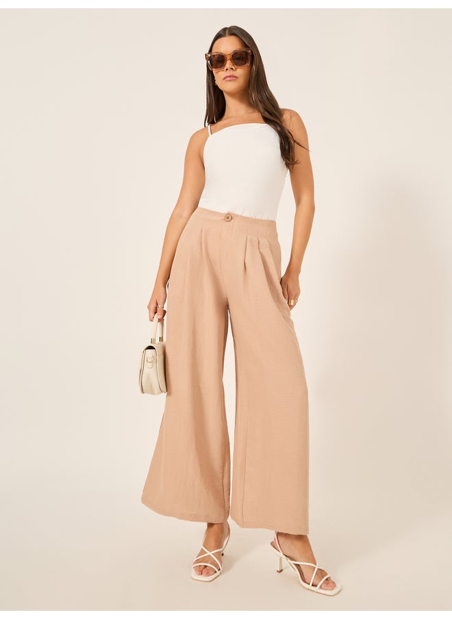 Styli Crinkled Pleated Wide Leg Pants