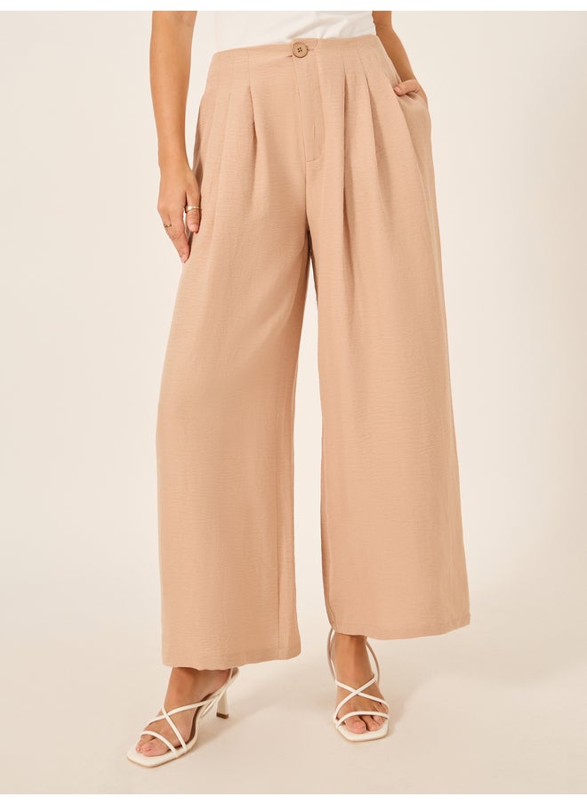 Styli Crinkled Pleated Wide Leg Pants