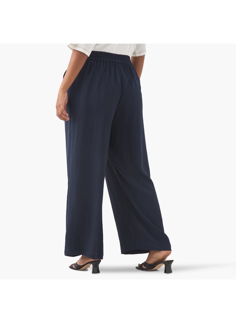 Plus Size Ulla Popken Pants with Elasticated Waistband and Pockets