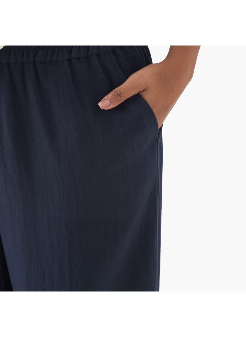 Plus Size Ulla Popken Pants with Elasticated Waistband and Pockets