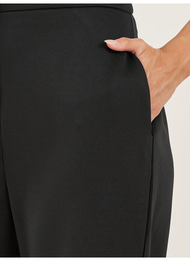 Styli Black Embellishments Wide Leg Pants