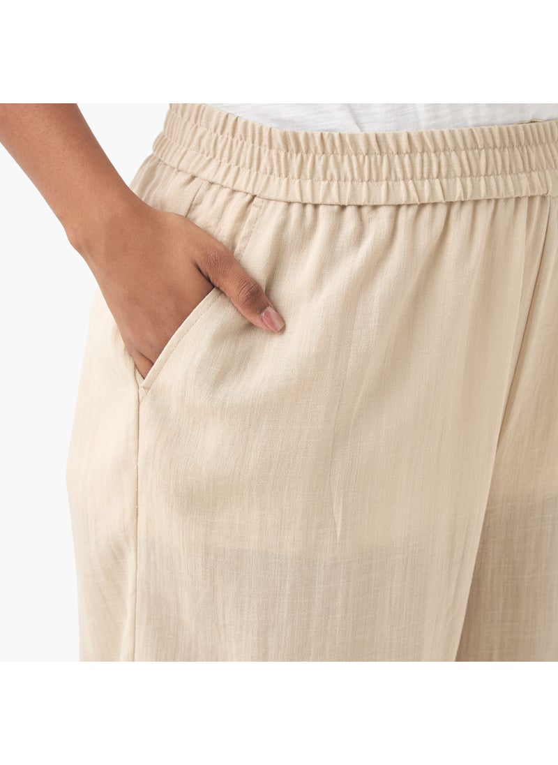 Plus Size Ulla Popken Pants with Elasticated Waistband and Pockets