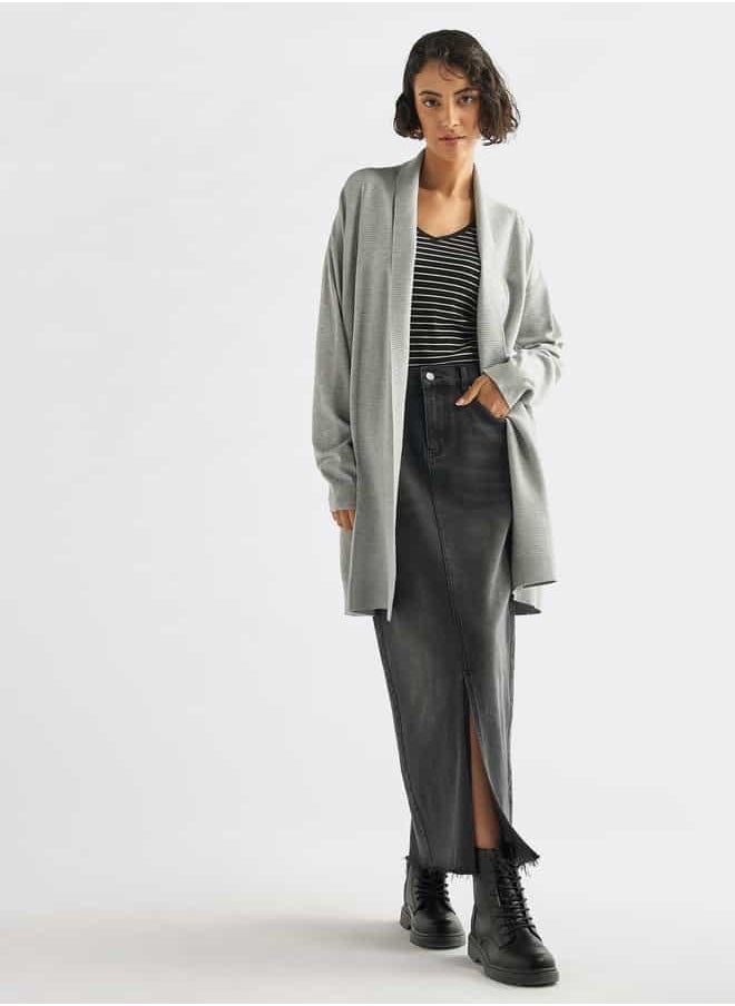 Open Front Longline Cardigan