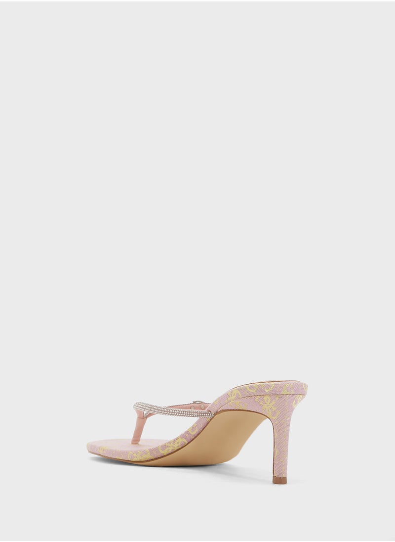 Single Strap Mid Heel  Sandals