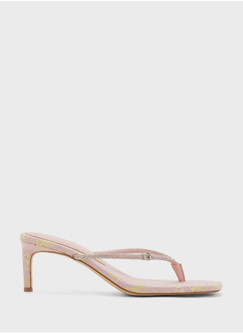 Single Strap Mid Heel  Sandals