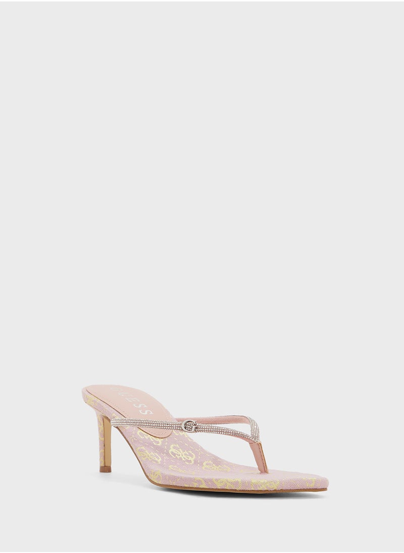Single Strap Mid Heel  Sandals