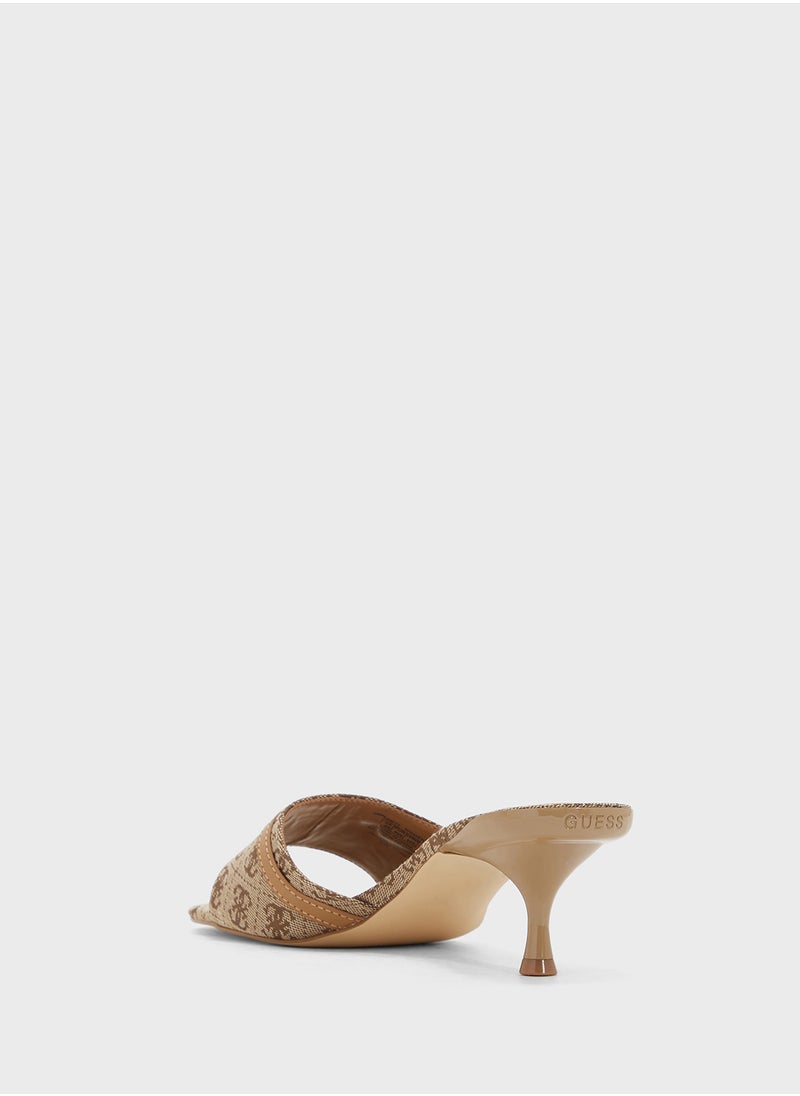 Single Strap Mid Heel  Sandals