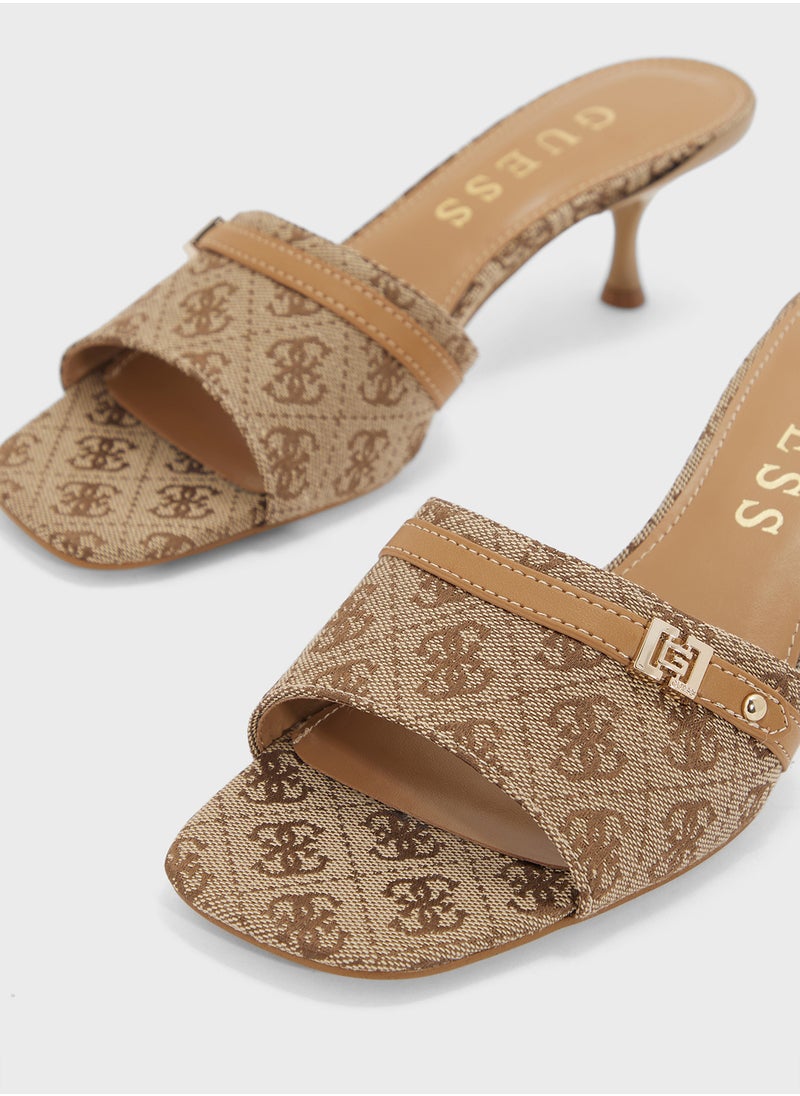 Single Strap Mid Heel  Sandals