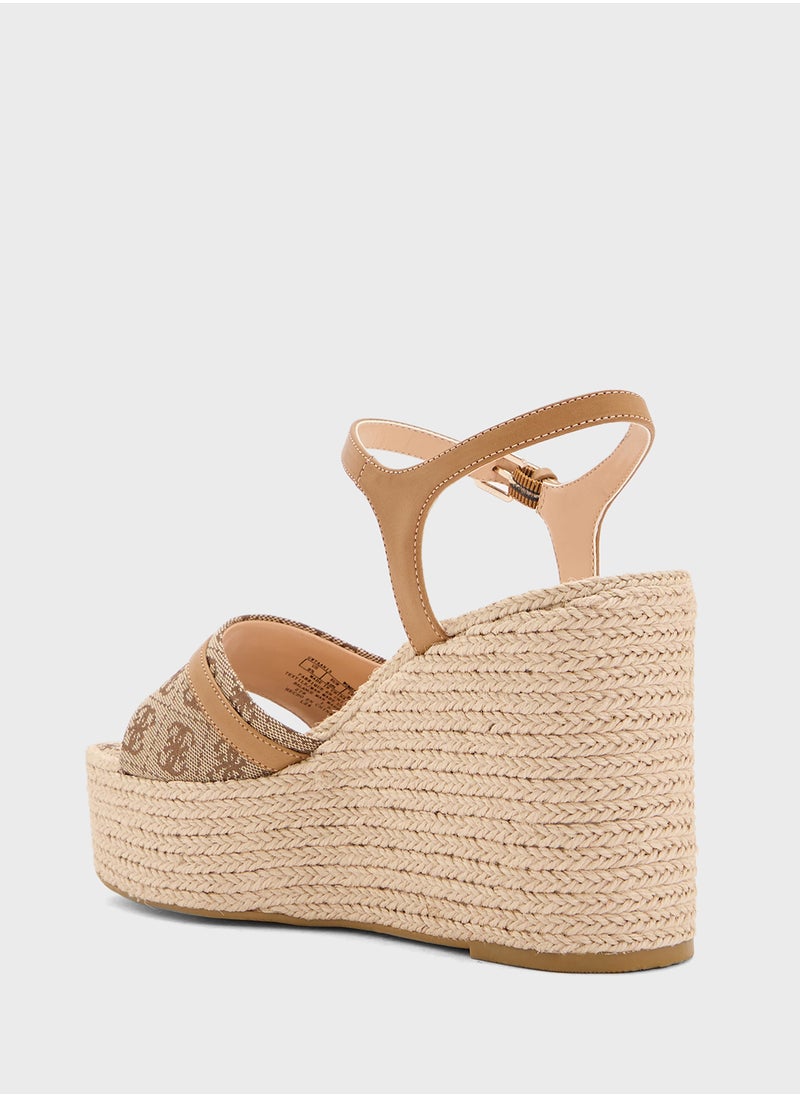 Ankle Strap High Heel Wedges Sandals