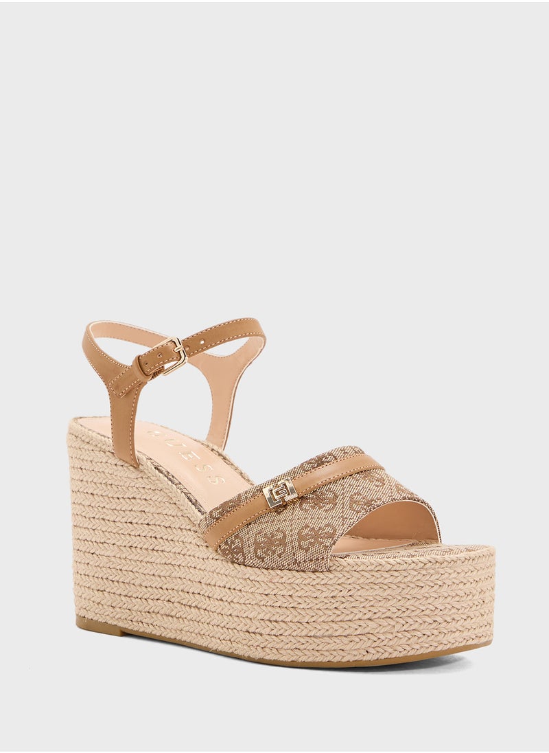 Ankle Strap High Heel Wedges Sandals