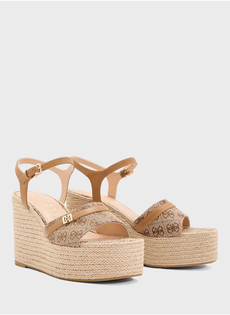 Ankle Strap High Heel Wedges Sandals