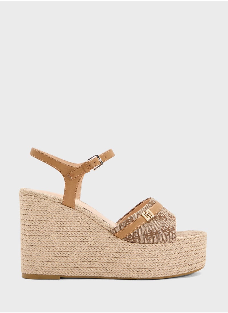 Ankle Strap High Heel Wedges Sandals