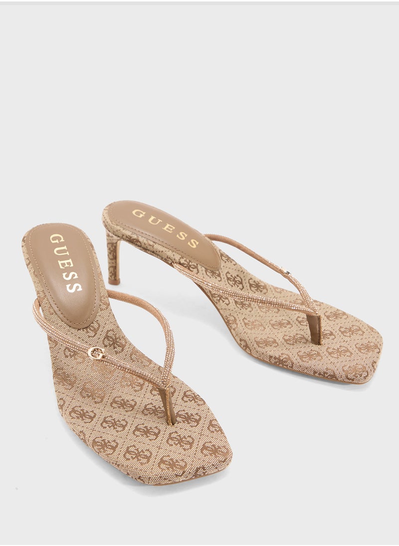 Single Strap Mid Heel  Sandals