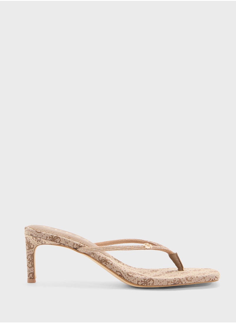 Single Strap Mid Heel  Sandals