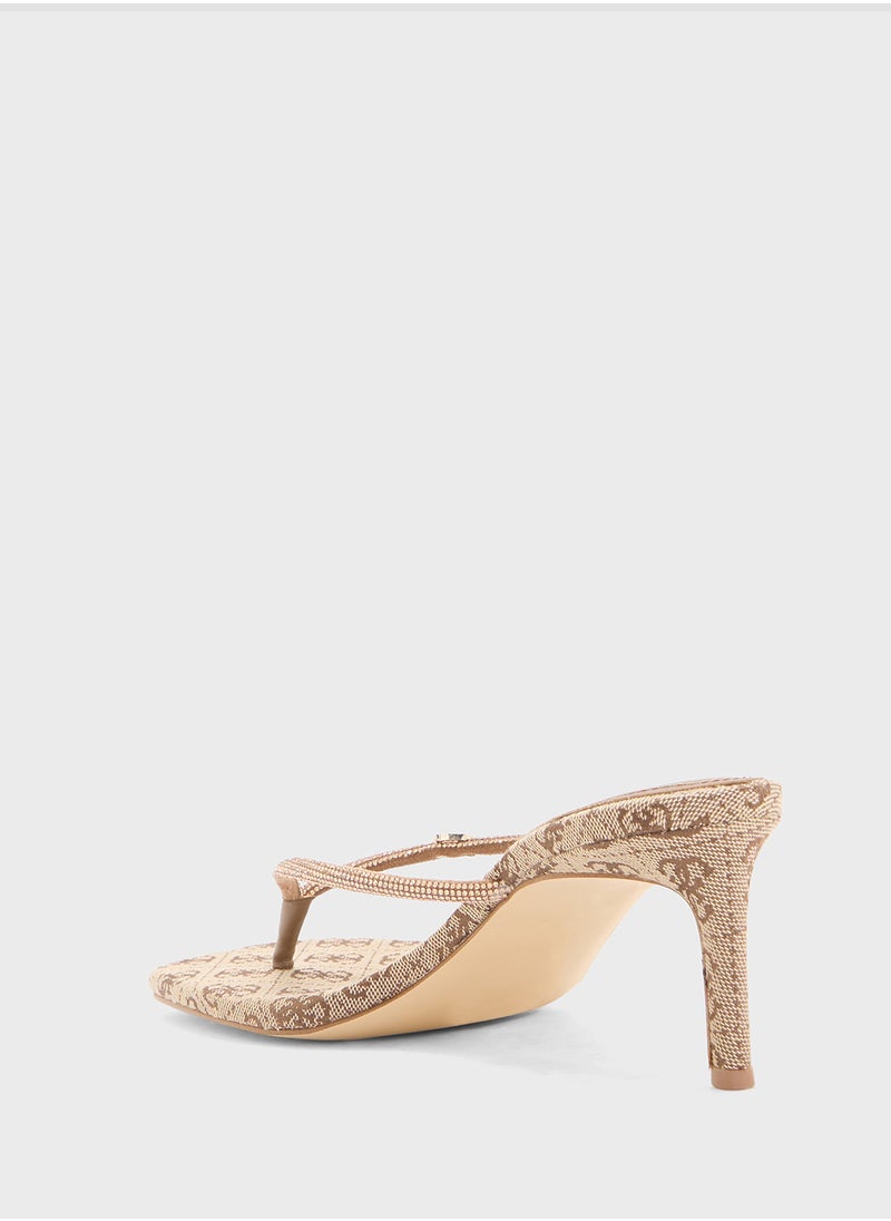 Single Strap Mid Heel  Sandals