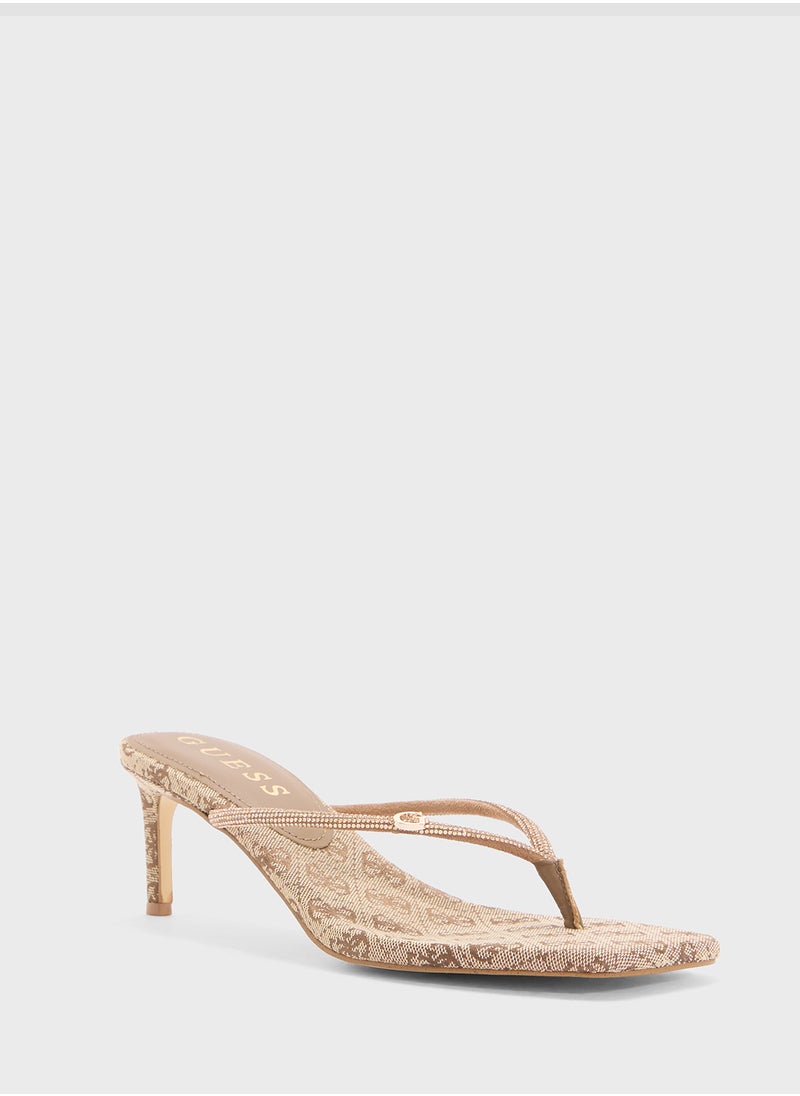Single Strap Mid Heel  Sandals