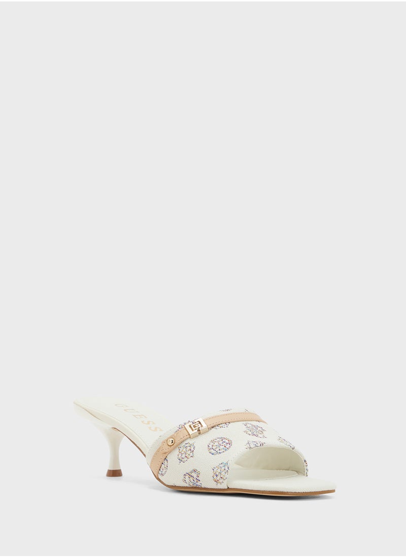 Single Strap Mid Heel  Sandals