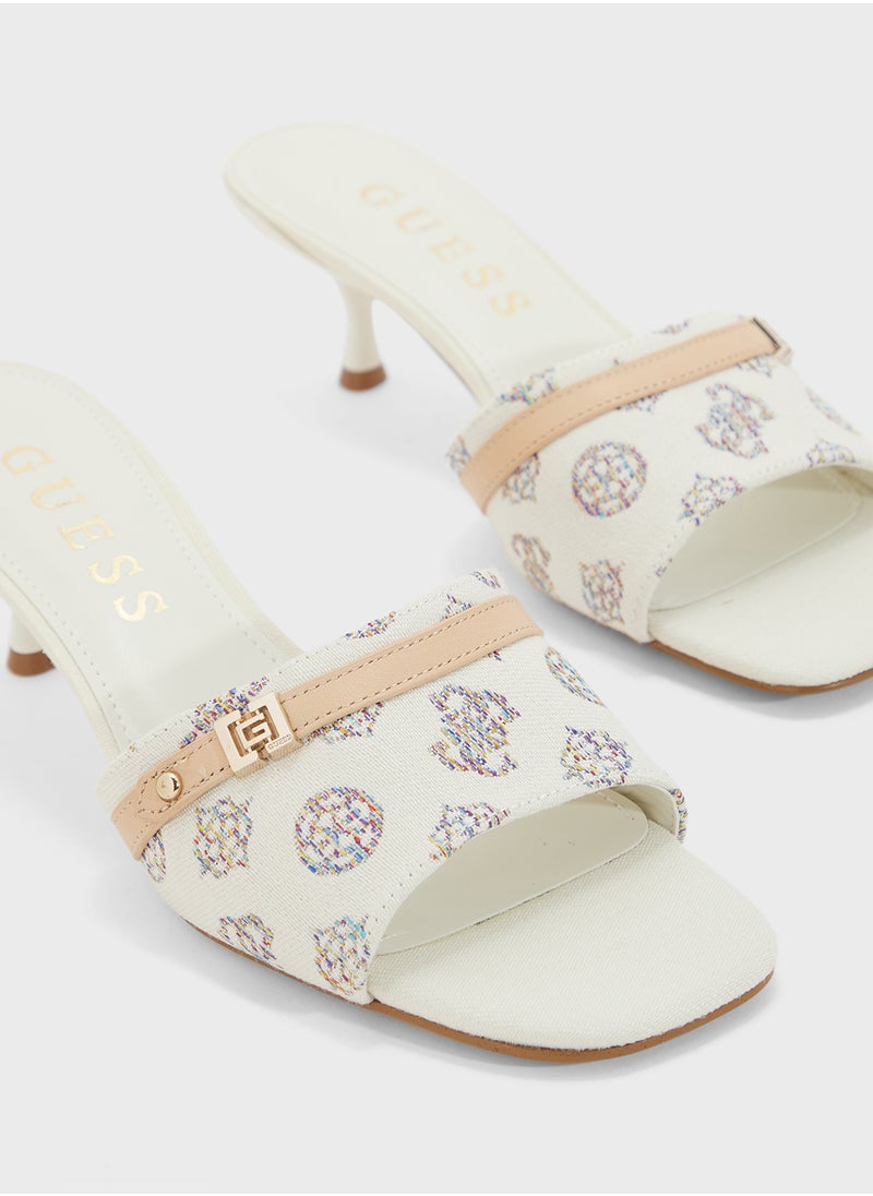 Single Strap Mid Heel  Sandals