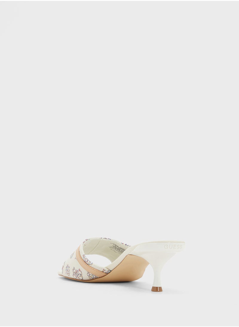 Single Strap Mid Heel  Sandals