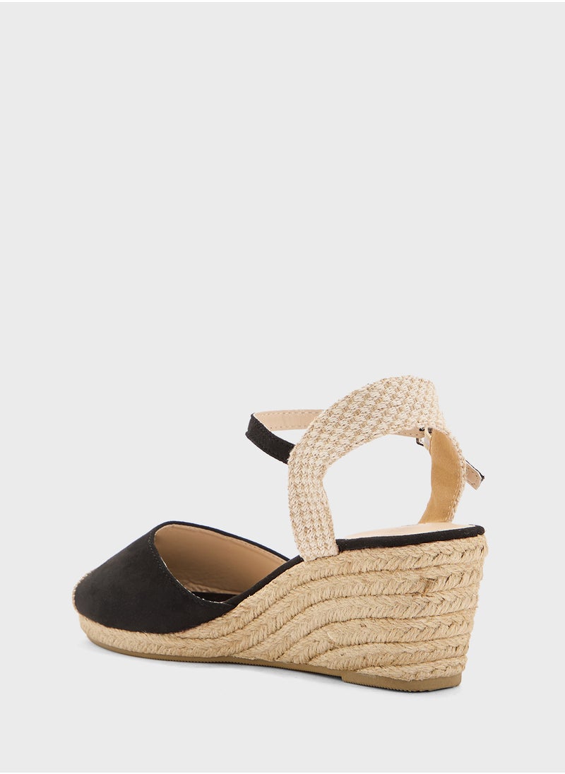 Mid Heel Classic Espradille Wedge