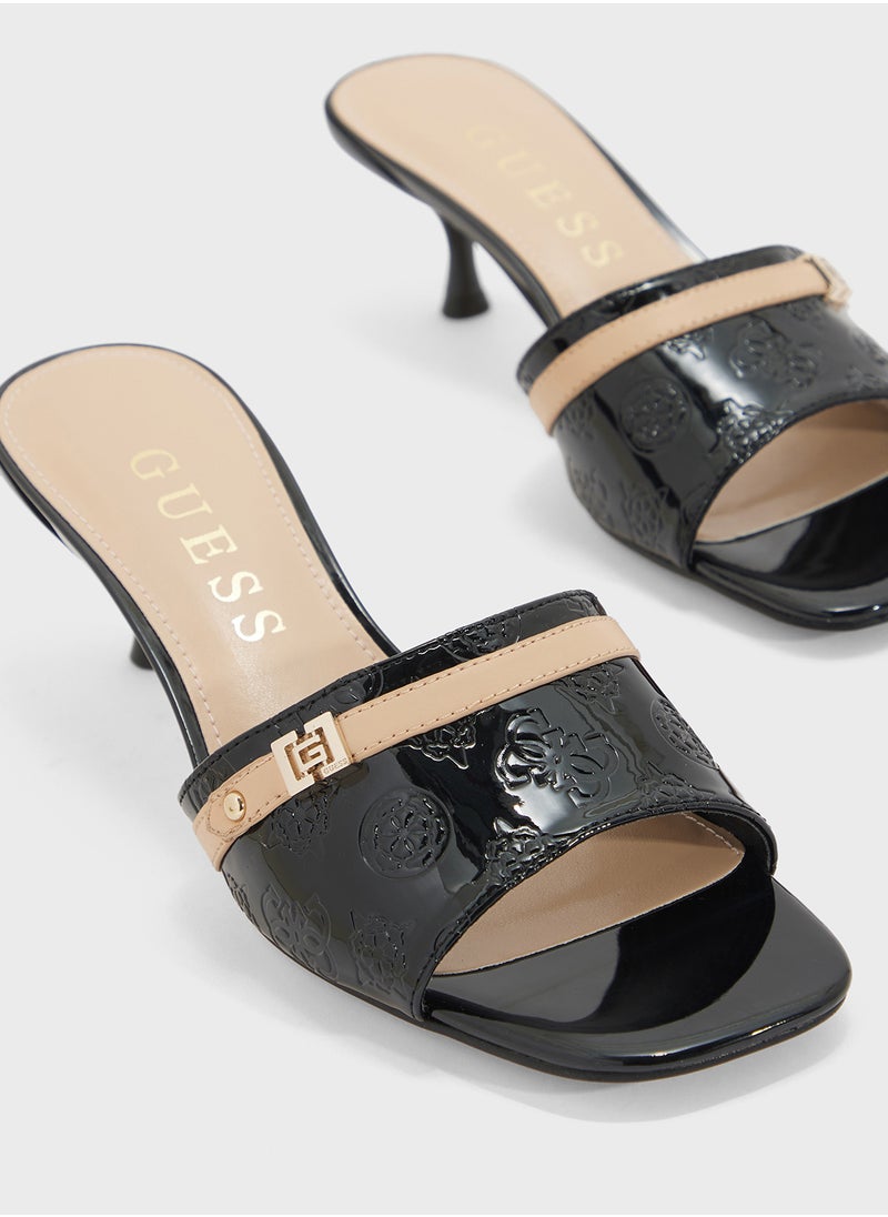 Single Strap Mid Heel  Sandals