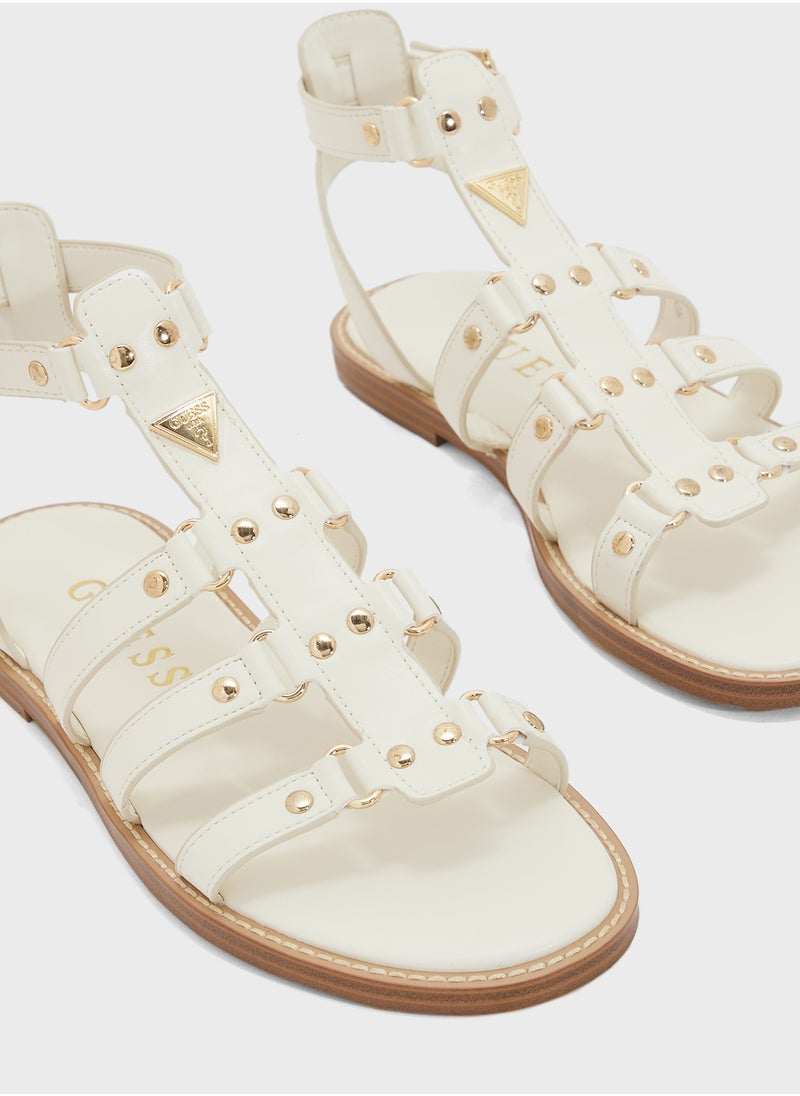Multi Strap Low Heel Sandals