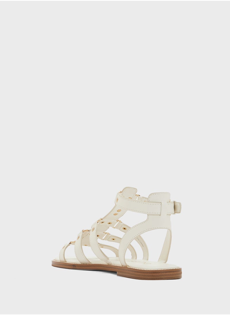 Multi Strap Low Heel Sandals