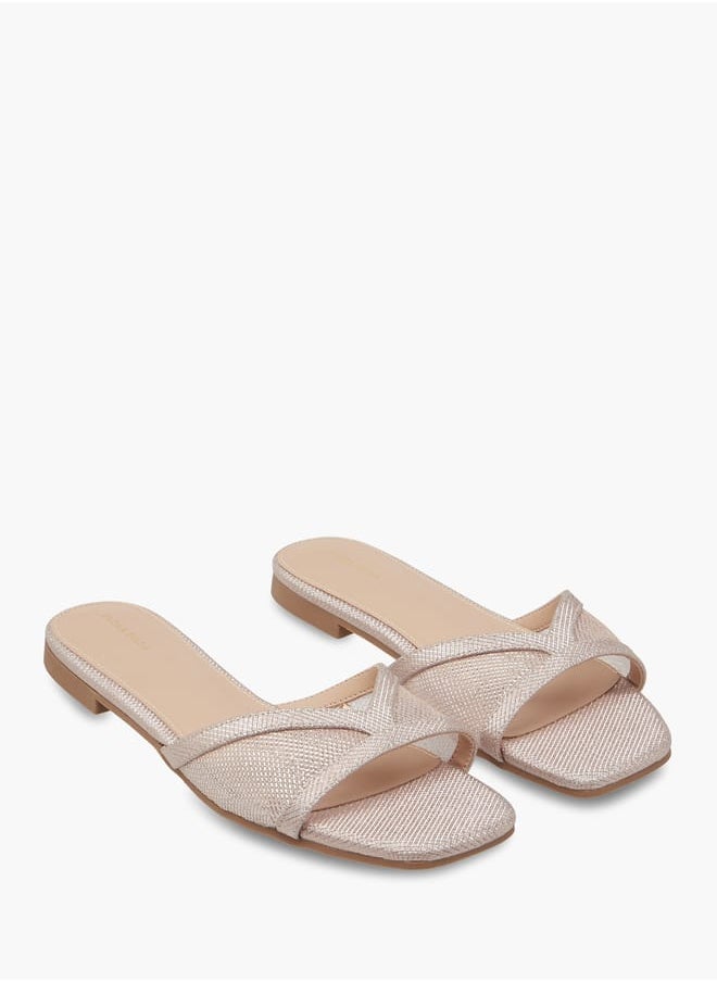 Women Textured Slip-On Sandals