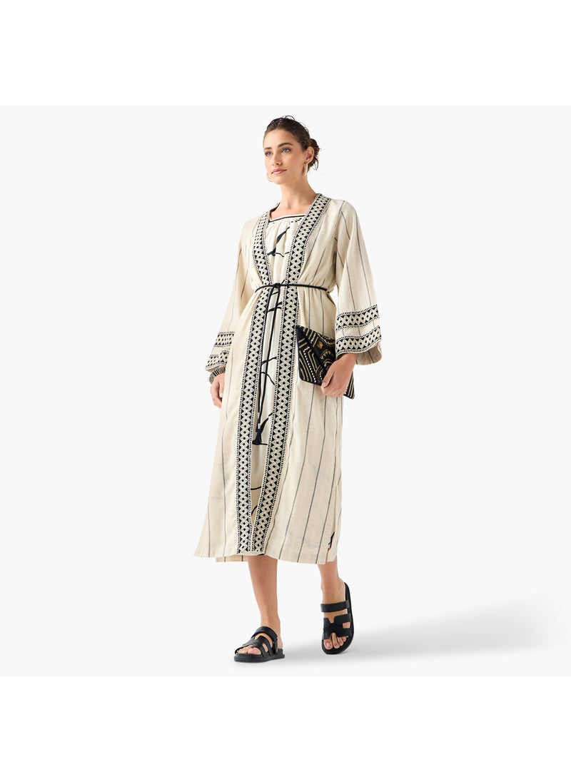 Iconic Printed Dress with Longline Shrug