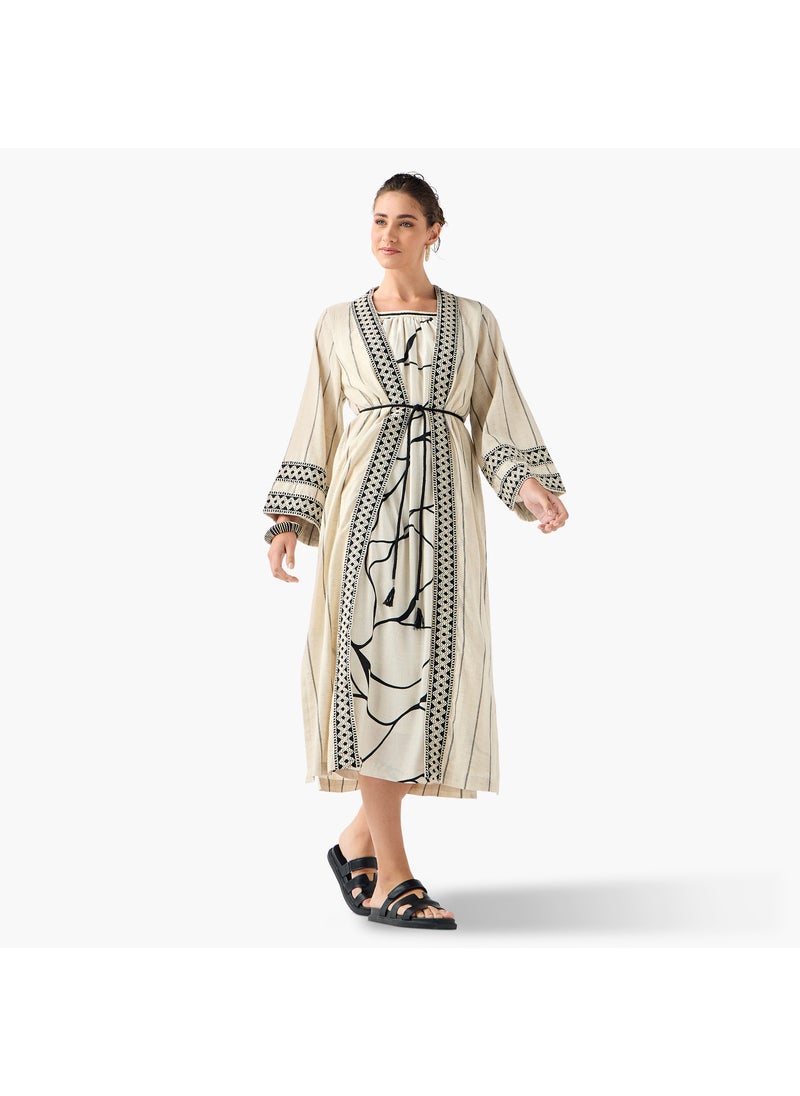 Iconic Printed Dress with Longline Shrug