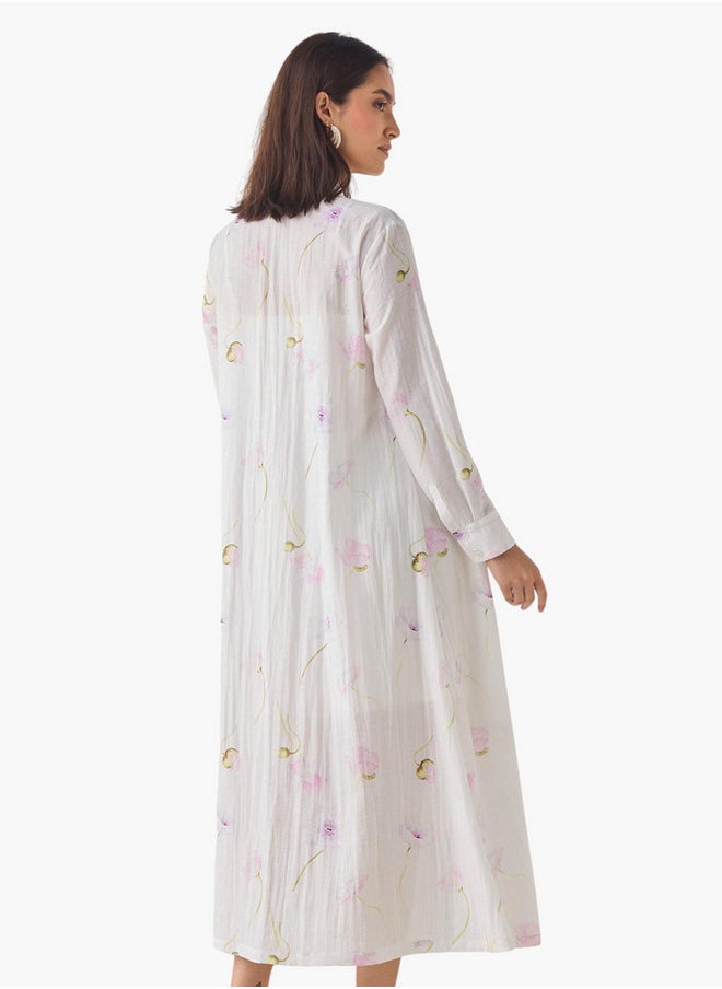 Iconic Floral Print Shirt Dress