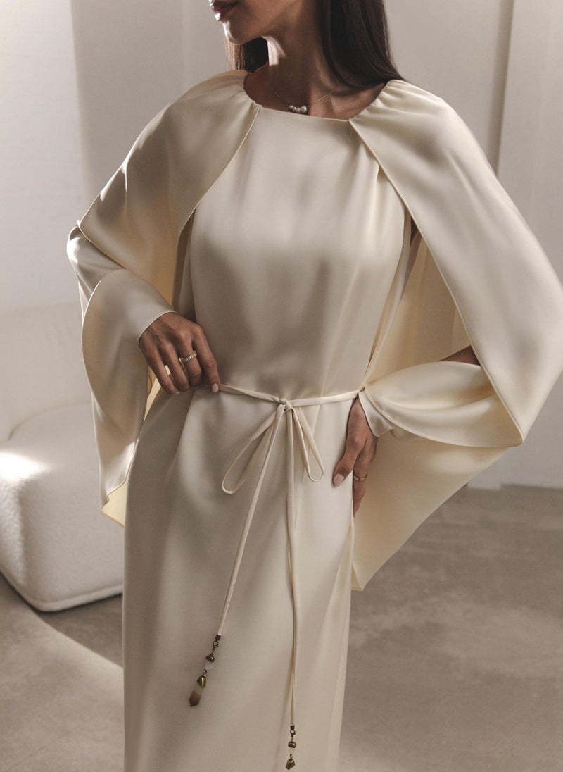 Maxi dress with matching cape