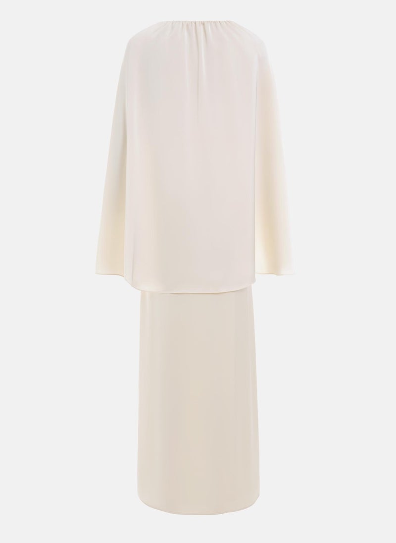 Maxi dress with matching cape
