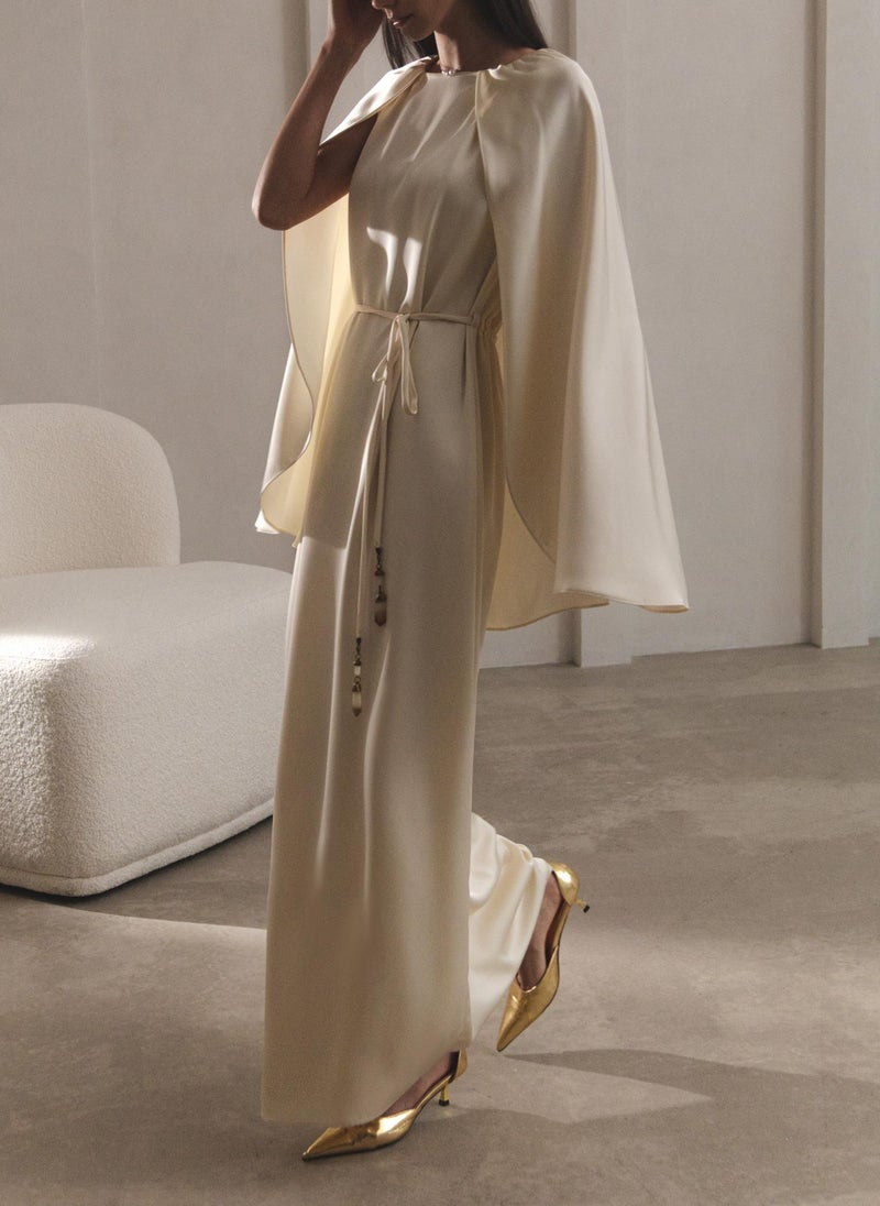 Maxi dress with matching cape