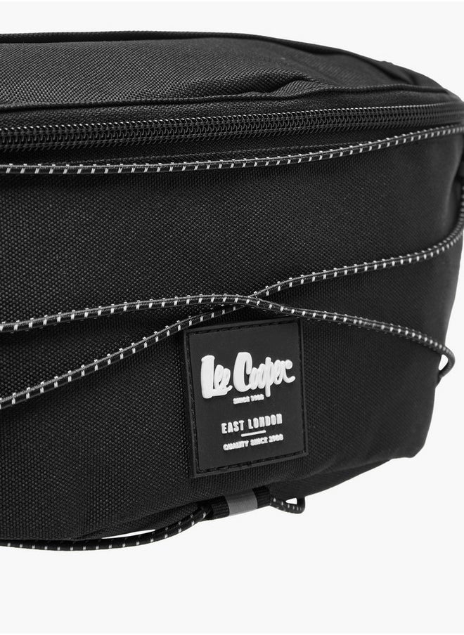 Men's Logo Applique Waist Bag with Zip Closure
