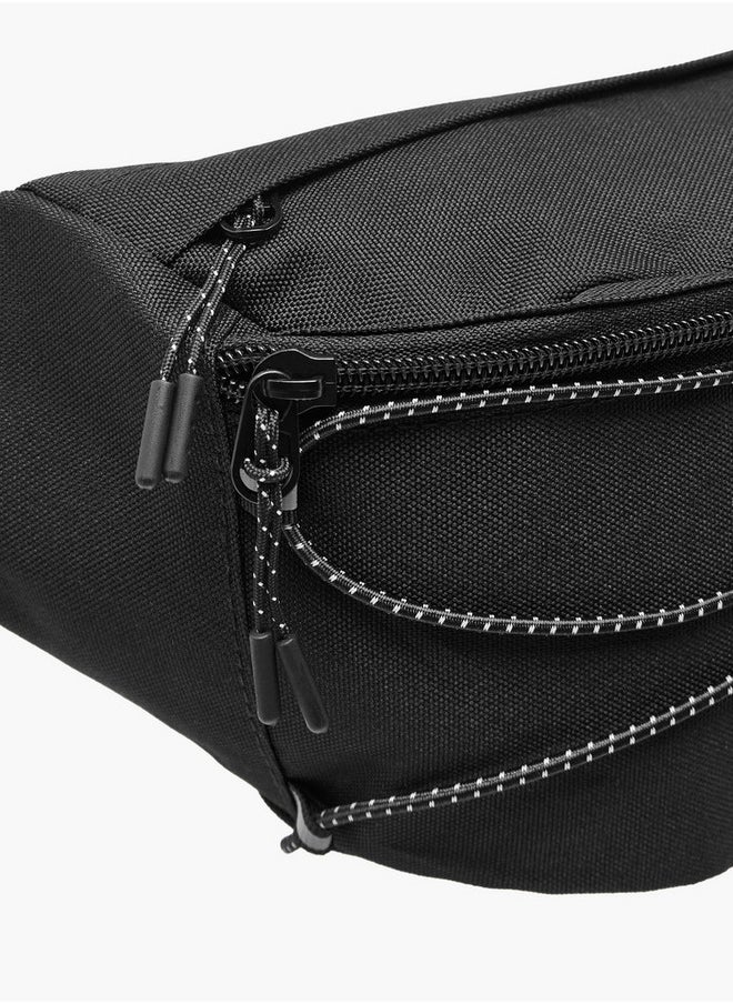 Men's Logo Applique Waist Bag with Zip Closure