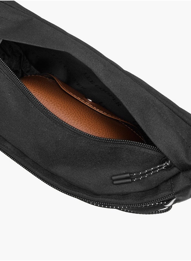 Men's Logo Applique Waist Bag with Zip Closure