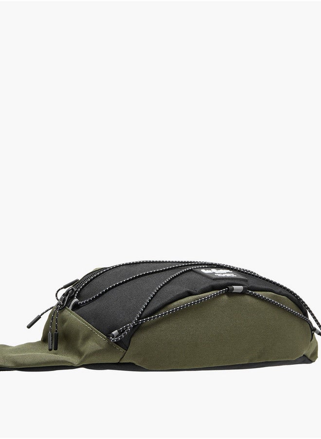 Men's Logo Applique Waist Bag with Zip Closure