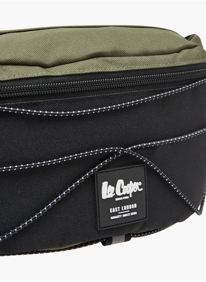 Men's Logo Applique Waist Bag with Zip Closure
