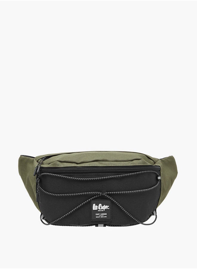 Men's Logo Applique Waist Bag with Zip Closure