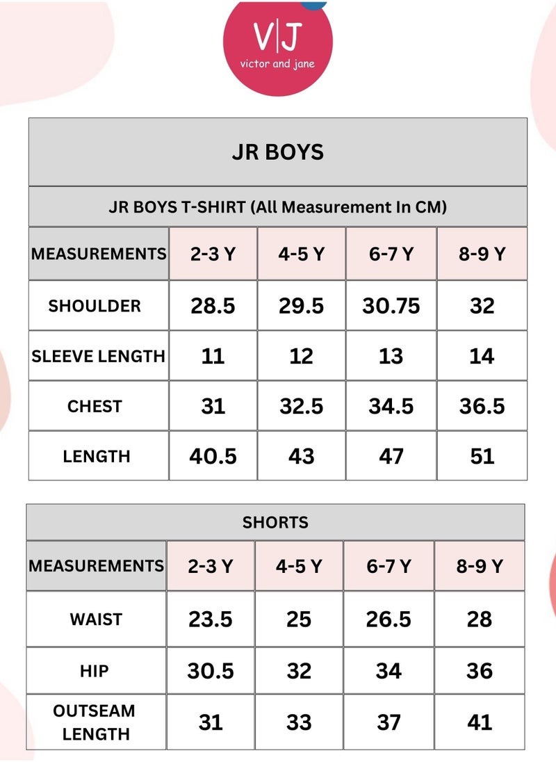 Victor and Jane Junior Boys' Slogan Print Shorts Solid , Lace-Up and Elasticated Waist -- Pack of 4