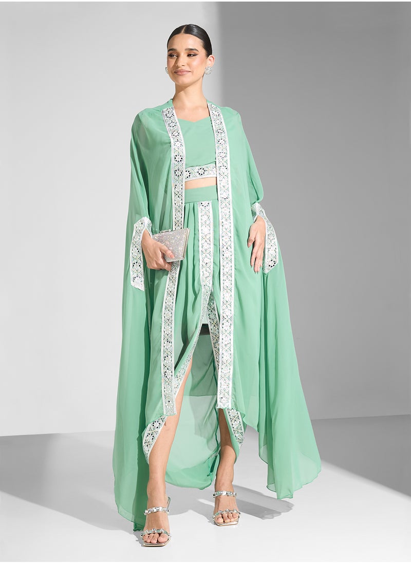 3PCS Set Long Sleeves Skirts & Top