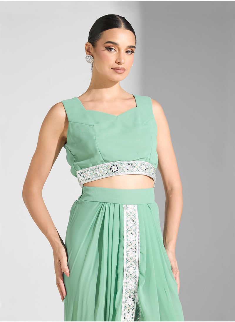 3PCS Set Long Sleeves Skirts & Top