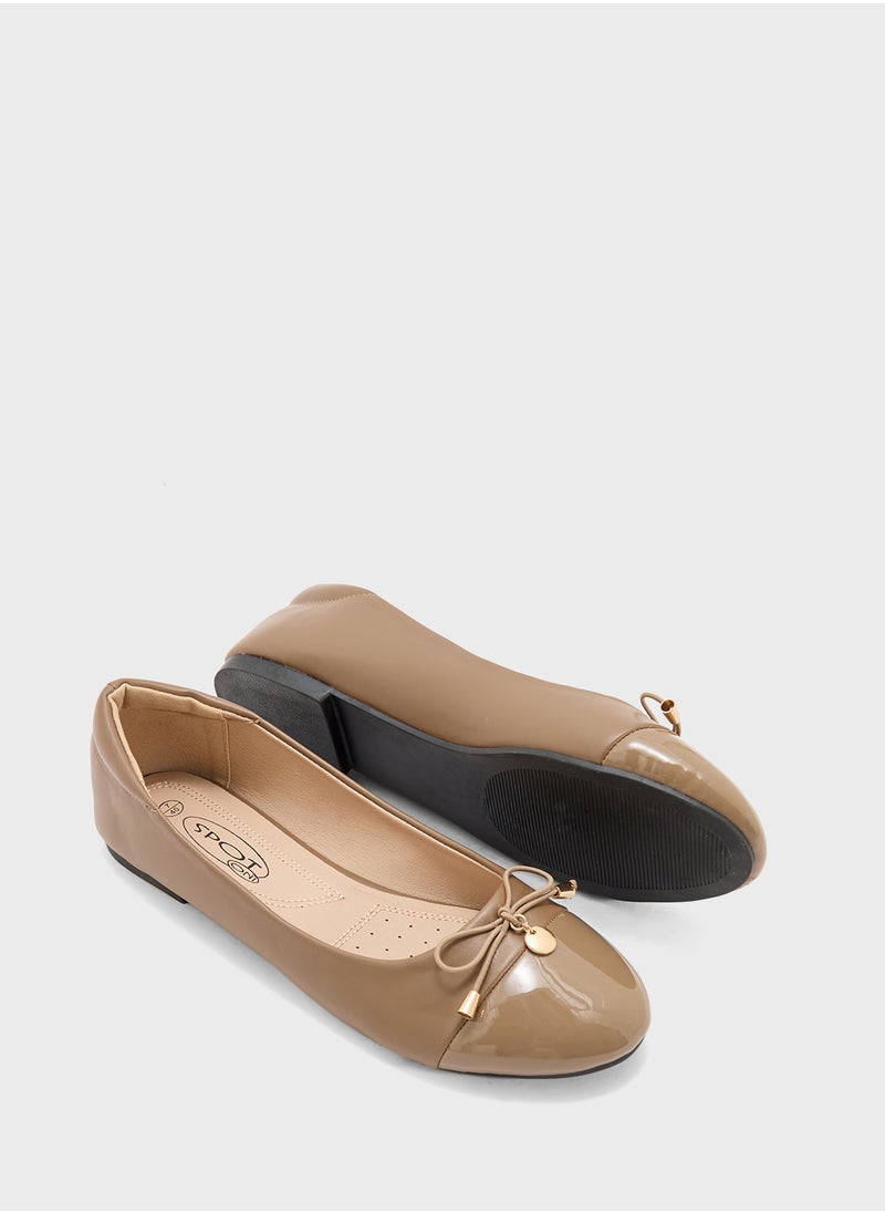 Patent Toe Ballerina With Bow
