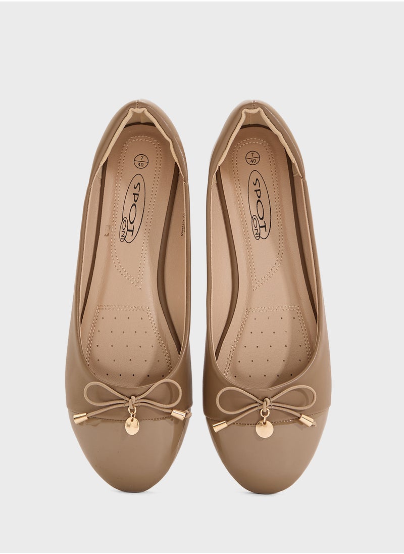 Patent Toe Ballerina With Bow