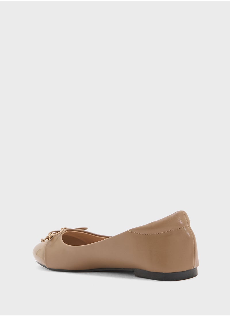 Patent Toe Ballerina With Bow