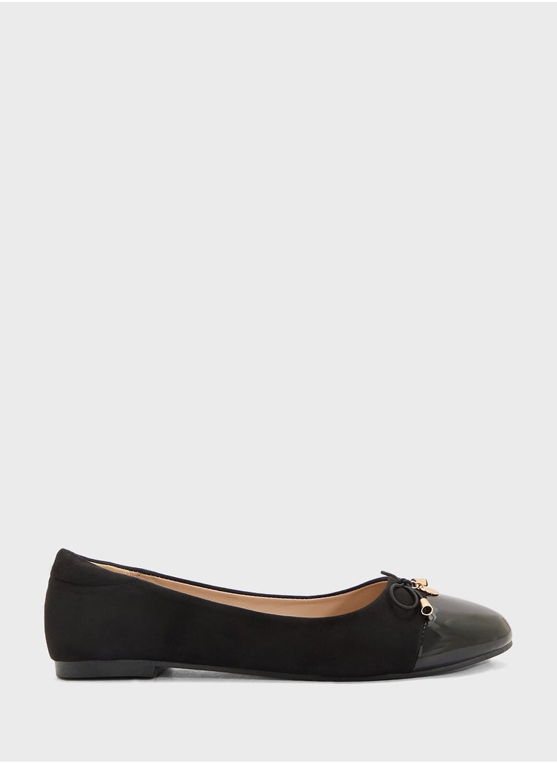 Patent Toe Ballerina With Bow