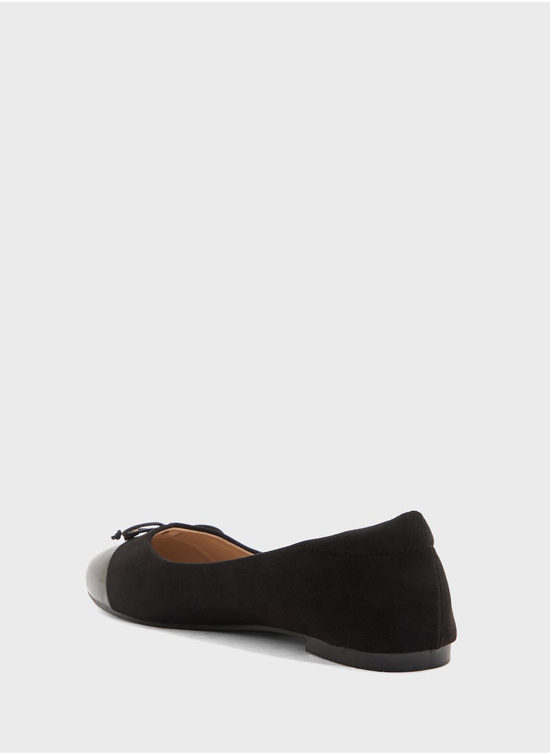 Patent Toe Ballerina With Bow